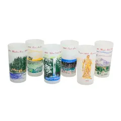 Foto de um(a) 6 Copos Foscos Retrô de 1959 - Centenário do Oregon, da categoria de Copos. Conjunto de 6 Copos Foscos Retrô de 1959 - Centenário do Oregon - São uma seleção de um conjunto produzido em 1959 para o... Vendido no marketplace Trésors.