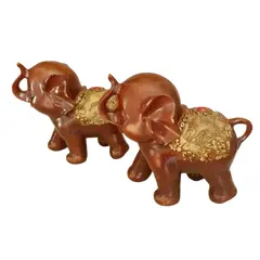 Foto de um(a) Lindos Elefantes Vintages de Bali, da categoria de Modelos e estatuetas. Este par de elefantes representa a Comunhão Espiritual e a Gratidão. O Arco da Conexão: Quando colocados de frente, as... Vendido no marketplace Trésors.