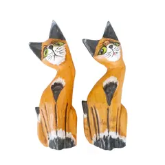 Foto de um(a) Par de gatos artesanais de Bali, da categoria de Modelos e estatuetas. Par de gatos antigos de Bali. Em Bali, os gatos representam a limpeza das energias e o par simboliza a harmonia no... Vendido no marketplace Trésors.