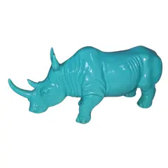 Foto de um(a) Rinoceronte em resina, da categoria de Modelos e estatuetas. Escultura decorativa em resina, representando um rinoceronte, uma peça de design contemporâneo que se destaca pelo impacto... Vendido no marketplace Trésors.