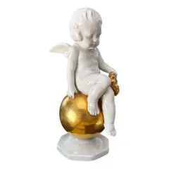 Foto de um(a) Antiga Rara Escultura Anjo Em Porcelana Alemã Fasold Stauch, da categoria de Escultura. ~ Fasold & Stauch ~Antiga e graciosa escultura representando anjo, peça artística, ricamente moldado em porcelana artística... Vendido no marketplace Trésors.