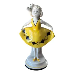 Foto de um(a) Antigo Bibelô Escultura Bailarina Art Deco Porcelana Alemã, da categoria de Escultura. Antigo bibelô de coleção representando pequena bailarina em porcelana alemã de ótima qualidade. Bastante riqueza de... Vendido no marketplace Trésors.