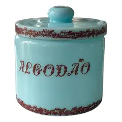 Foto de um(a) Antigo Pote Para Algodão Caixa Em Opalina Francesa Azul, da categoria de Garrafas, potes e jarros. Antiga caixa pote para algodão em opalina francesa azul. Peça versátil e decorativa. Medidas 12x13cm. Vendido no marketplace Trésors.