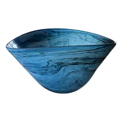 Foto de um(a) Antigo Cachepô Centro De Mesa Bowl Em Murano Azul Art Deco, da categoria de Cachepot. George Davidson Glass. Belíssimo centro de mesa em Murano artístico, técnica de trabalho marmorizado. Peça imponente, muito... Vendido no marketplace Trésors.