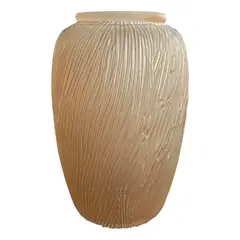 Foto de um(a) Antigo Vaso Jarro Decorativo Vidro Francês Art Deco Satiné, da categoria de Vasos. ~ Art Deco Glass ~Grande vaso em vidro artístico francês com decoração em relevo, simples e chique. Combina com tudo. Ótimo... Vendido no marketplace Trésors.
