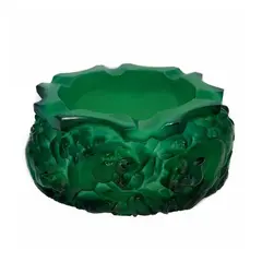 Foto de um(a) Antigo Raro Cinzeiro Art Deco Cristal Malaquita Ingrid Glass, da categoria de Cinzeiros. Ingrid Glass by Heinrich Hoffmann. Peça rara. Antigo e grande cinzeiro em cristal de malaquita, todo lapidado à mão.... Vendido no marketplace Trésors.