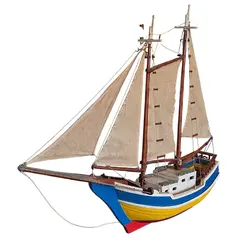 Foto de um(a) Veleiro Antigo em Madeira – Escuna Clássica Pintada à Mão, da categoria de Modelos de barcos. Encanto e Nostalgia em Cada Detalhe Este magnífico veleiro antigo é uma peça decorativa que evoca a era de ouro da... Vendido no marketplace Trésors.