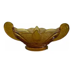 Foto de um(a) Antigo Centro De Mesa Art Deco Vidro Âmbar Walther & Sohne, da categoria de Centro de mesa. ~ Walther & Sohne ~ Antigo e grande bowl centro de mesa em vidro artístico âmbar com detalhes em satiné, linda cor e... Vendido no marketplace Trésors.