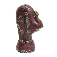 Foto de um(a) Escultura de elefante estilizado, da categoria de Escultura. Escultura na figura de elefante estilizado em madeira nobre, com pintura na tonalidade bordô e decoração típica indiana na... Vendido no marketplace Trésors.