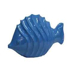 Foto de um(a) Peixe decorativo azul turquesa, da categoria de Outros objetos decorativos. Imponente peixe decorativo em matéria inorgânica, na tonalidade azul turquesa. Possui delicadas ondulações formando o corpo... Vendido no marketplace Trésors.