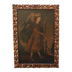 Foto de um(a) Quadro Cusquenho OSD Arcanjo Rafael, da categoria de Pinturas. ARTE SACRA - Antigo e suntuoso quadro cusquenho OSD com figura Arcanjo Rafael, na tradição cristã, Rafael aparece como guia... Vendido no marketplace Trésors.