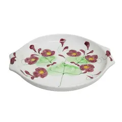 Foto de um(a) Travessa refratário em cerâmica floral, da categoria de Travessas e tigelas. Refratário em cerâmica, com decoração floral policromada e pegas laterais. Manufatura INCA, refratário para forno e mesa. ... Vendido no marketplace Trésors.