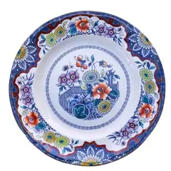Foto de um(a) Antigo Raro Prato Decorativo Em Porcelana Holandesa Floral, da categoria de Pratos Decorativos. Antigo prato decorativo em porcelana artística holandesa. Lindas cores e decoração floral. Diâmetro 24cm. Vendido no marketplace Trésors.