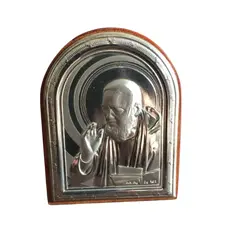 Foto de um(a) Arte Sacra Antigo Santo Miniatura Prata De Lei Contrastada, da categoria de Objetos religiosos e espirituais. Medindo 8x6cm. Vendido no marketplace Trésors.