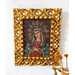 Foto de um(a) Pintura Cuzquenha, da categoria de Pinturas. Pintura cuzquenha sobre madeira, representando a Santa equatoriana, Mariana de Jesus Paredes Y Flores ou Açucena de Quito,... Vendido no marketplace Trésors.