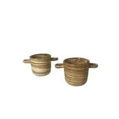 Foto de um(a) Par de pequenos cachepots em cerâmica, da categoria de Cachepot. Dupla de pequenos cachepôs em cerâmica. A 6 cm | D 7 cm. Vendido no marketplace Trésors.