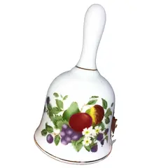 Foto de um(a) Antigo Sino Sineta De Mesa Porcelana Inglesa Royal Crest (Usado), da categoria de Outros objetos decorativos. Royal Crest. Lindo e decorativo sino em porcelana inglesa, com decoração de flores e frutas, e filetes em ouro. Badalo muito... Vendido no marketplace Trésors.