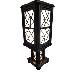 Foto de um(a) Luminária Modern Papern, da categoria de Abajures. Luminária de mesa feita de rolinhos de papel com cola branca, tufo com pátina bronze e folha de acetato fosca como difusor,... Vendido no marketplace Trésors.