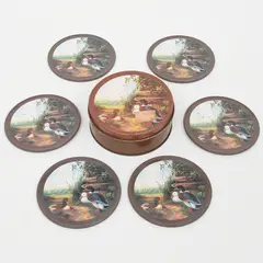 Foto de um(a) Raro conjunto Porta-Copos vintage com estojo, da categoria de Porta-copos. Lindo e raro conjunto de porta-copos antigos/vintage, perfeito para colecionadores, decoração rústica, áreas de lazer,... Vendido no marketplace Trésors.