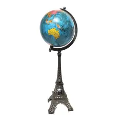 Foto de um(a) Globo Terrestre Eiffel, da categoria de Globos. Globo eiffel. Globo terrestre tendo como base a clássica torre eiffel, em metal com pátina bronze envelhecida e globo em... Vendido no marketplace Trésors.