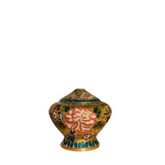 Foto de um(a) Antigo Potiche Púcaro Caixa Porta Jóias Oriental Cloisonné, da categoria de Vasos e recipientes. ~ Cloisonné ~ Antigo potiche em bronze esmaltado, técnica Cloisonné. Além de muito decorativo, com lindas cores e flores ao... Vendido no marketplace Trésors.