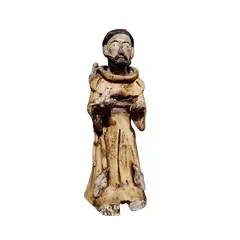 Foto de um(a) Imagem São Francisco, Pernambuco, Década de 1980, da categoria de Objetos religiosos e espirituais. Imagem de são francisco em cerâmica. Arte de santeiros de tracunhaém - pernambuco, década de 1980 A: 22 cm / L: 8,5 cm / P:... Vendido no marketplace Trésors.