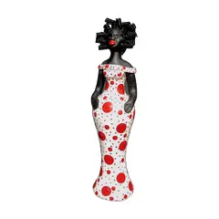 Foto de um(a) Escultura Woman Afro-Brasileira, Década de 2010, da categoria de Escultura. Arte popular afro-brasileira em cerâmica policromada e cabelos com molinhas de metal. Nordeste brasileiro, década de 2010.... Vendido no marketplace Trésors.