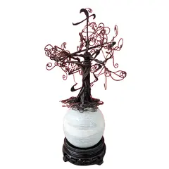 Foto de um(a) Bonsai em arame, da categoria de Escultura. Bonsai em arame queimado apoiado em pedra sabão frisada e base em madeira ebanizada e entalhada peça única e assinado pelo... Vendido no marketplace Trésors.