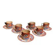 Foto de um(a) Conjunto Japonês Anos 30, da categoria de Xícaras. Xícara de cafezinho, seis unidades em porcelana japonesa - casca de ovo, década de 1930 selo vermelho da marca kn, com... Vendido no marketplace Trésors.