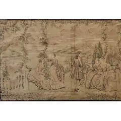 Foto de um(a) Gobelin Francês 40'S, da categoria de Tapeçaria. Gobelin francês década de 1940 já com pátina do tempo. Mede: A 70 cm / L 127cm. Vendido no marketplace Trésors.