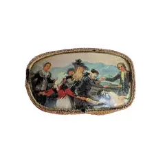 Foto de um(a) Broche Renascentista, da categoria de Outros colecionáveis. Broche personalizado a partir de lentes de vidro com borda em camurça, com imagem imagem renascentista peça única pelo... Vendido no marketplace Trésors.