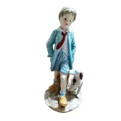 Foto de um(a) Biscuit Capodimonte, Década de 1970, da categoria de Modelos e estatuetas. Biscuit capodimonte policromado retratando um menino e seu cachorro, década de 1970. A: 17,5 cm Base: 7,5 cm de... Vendido no marketplace Trésors.