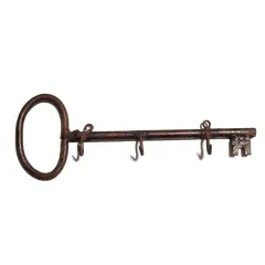 Foto de um(a) Porta Chaves em Ferro, da categoria de Ganchos. Porta chave em ferro com 3 ganchos com efeito oxidado e proteção de verniz. L: 32 cm A: 11,5 cm peso: 436 g. Vendido no marketplace Trésors.