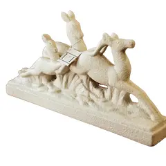 Foto de um(a) Antigo Raro Grande Bloco Escultura Alces Veado Art Deco Odyv, da categoria de Escultura. ODYV - Odette Berlot & Yvone Mussier. Antigo e grande bloco escultórico em cerâmica artística francesa representando alces... Vendido no marketplace Trésors.