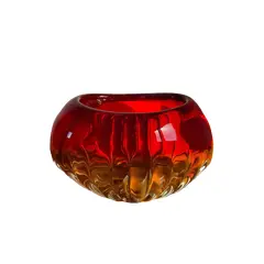 Foto de um(a) Antigo Bowl Decorativo Vaso Em Murano Italiano Art Deco, da categoria de Vasos e recipientes. ~ Fire Glass ~Antigo vaso/bowl decorativo em cristal de Murano Italiano soufflé gomado. Peça artística, feita à mão. Lindas... Vendido no marketplace Trésors.
