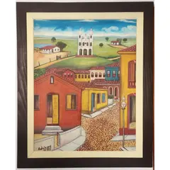 Foto de um(a) Antonio Rodrigues - Pintura óleo sobre Eucatex com moldura e assinado à mão, da categoria de Pinturas. Antonio Rodrigues. Pintura em óleo sobre eucatex, do artista pernambucano, com moldura e assinado à mão. Mede: 57 x 74 cm. Vendido no marketplace Trésors.