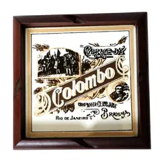 Foto de um(a) Quadro Azulejo Colombo 80'S, da categoria de Pratos Decorativos. Quadro de azulejo ou cinzeiro com moldura em madeira, da companhia de cerveja colombo, rio de janeiro, década de 1980 a... Vendido no marketplace Trésors.
