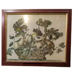 Foto de um(a) Quadro Releitura Caravaggio 70'S, da categoria de Pinturas. Uma gravura antiga fazendo uma releitura do quadro de caravaggio do barroco italiano de 1596. Moldura em madeira e vidro,... Vendido no marketplace Trésors.