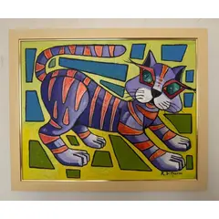 Foto de um(a) Romano Di Martino - Forma e Colori é uma pintura Óleo Sobre Tela emoldurada medindo 45 x 55 cm, assinada a mão e datada de 2005, da categoria de Pinturas. Romano Di Martino (1940–2010)renomado pintor, desenhista e gravador conhecido por suas telas vibrantes que mesclam... Vendido no marketplace Trésors.