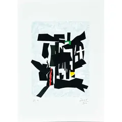 Foto de um(a) Eduardo Sued, Geométrico é datado de 2010. É uma serigrafia P.A. medido 70 x 50cm (obra) e 74 x 54 (com moldura) e assinado a mão, da categoria de Serigrafia. Eduardo Sued, nascido no Rio de Janeiro em 1948, graduou-se em Engenharia pela Escola Nacional de Engenharia do Rio de... Vendido no marketplace Trésors.