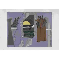 Foto de um(a) Gravura da artista mineira Fani Bracher, com composição abstrata - mede 70 x 100 cm assinada no cid, da categoria de Serigrafia. Fani Maria Gomes Bracher (Coronel Pacheco MG 1947). Pintora e jornalista. Formada em jornalismo pela Universidade Federal de... Vendido no marketplace Trésors.