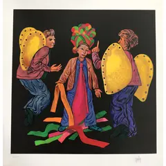Foto de um(a) Mario Gruber, tema "Fantasiados" - serigrafia exemplar 14 de 100 - sem moldura e assinada, da categoria de Serigrafia. Mario Gruber, tema "Fantasiados" é uma serigrafia exemplar 14 de 100, medindo 60 x 60 cm, sem moldura e assinada a mão pelo... Vendido no marketplace Trésors.