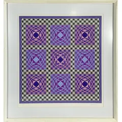 Foto de um(a) Victor Vasarely (1906-1997) - Serigrafia a cores exemplar 166 de 250, assinado a mão pelo artista, da categoria de Serigrafia. Victor Vasarely. Serigrafia a cores exemplar 166 de 250, medindo 70 x 65 cm (obra) e 91 x 85 cm (com sua linda moldura).... Vendido no marketplace Trésors.