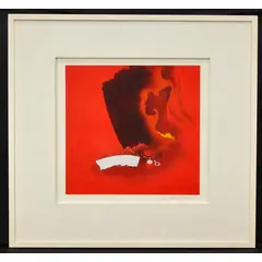 Foto de um(a) Kenji Fukuda - Gravura 9 de 140 - Tema geometria - 60 X 60 - moldura em madeira branca montagem tipo caixa, assinatura no canto inferior direito. Medida final 93 X 93., da categoria de Serigrafia. Kenji Fukuda, artista plástico brasileiro, nasceu em 1943 em Indiana, São Paulo. Ele atribui seu talento artístico à... Vendido no marketplace Trésors.