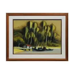 Foto de um(a) FRANK SCHAEFFER, Ilha Grande, abstrato, 1985 - Guache sobre papel 50 x 70 cm e assinado à mão, da categoria de Pinturas. Vendido no marketplace Trésors.