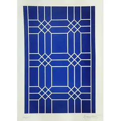 Foto de um(a) ALOÍSIO MAGALHÃES, Composição Azul, serigrafia, 70 x 50cm, assinada, numerada 14 de 25, sem moldura, da categoria de Serigrafia. Aloísio Magalhães (1927–1982) foi um artista brasileiro, designer gráfico e gestor cultural considerado o pioneiro na... Vendido no marketplace Trésors.