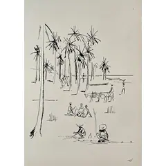 Foto de um(a) CARYBÉ, Coqueiros e Figuras, serigrafia 54 x37cm, assinada e datada 1961 na matriz, editada pela Editora Cultrix, sem moldura, da categoria de Serigrafia. Hector Julio Páride Bernabó, mundialmente conhecido pelo nome artístico Carybé (frequentemente grafado como Caribé), foi um... Vendido no marketplace Trésors.