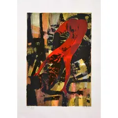 Foto de um(a) Enrico Bianco - Carlos Drummond 1, 1985 - Serigrafia em cores 45 x 33 cm, exemplar 4 de 10, assinada à mão e sem moldura, da categoria de Serigrafia. Enrico Bianco (1918 - 2013). Pintor, gravador, desenhista e ilustrador. Inicia seus estudos com Maud Latour, em Roma, na... Vendido no marketplace Trésors.