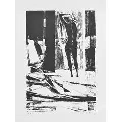 Foto de um(a) Enrico Bianco - Carlos Drummond 5, 1985 - Serigrafia 47,5 x 35,5 cm em preto e branco P.A., assinada à mão e sem moldura, da categoria de Serigrafia. Enrico Bianco (1918 - 2013). Pintor, gravador, desenhista e ilustrador. Inicia seus estudos com Maud Latour, em Roma, na... Vendido no marketplace Trésors.