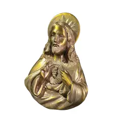 Foto de um(a) Imagem de Jesus em metal para pendurar, da categoria de Objetos religiosos e espirituais. Linda imagem do Sagrado Coração de Jesus em metal envelhecido para pendurar na parede. Rica em detalhes e expressão. Mede:A... Vendido no marketplace Trésors.